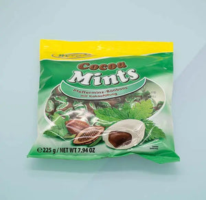 Woogie Cocoa Mints Pfefferminz-Bonbons mit Kakaofüllung - 225g