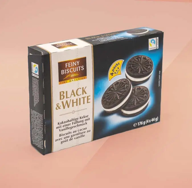 Feiny Biscuits Black & White Doppelkekse - 4 x 44g